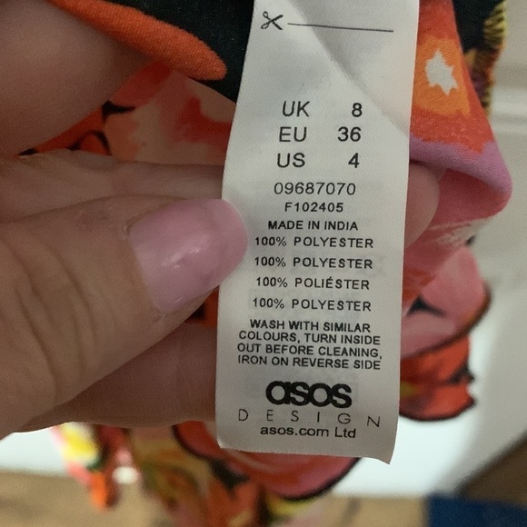 ASOS DESIGN Maxi Slip Dress With Plait Belt In 70s Floral Print Size 4 - Picture 13 of 13